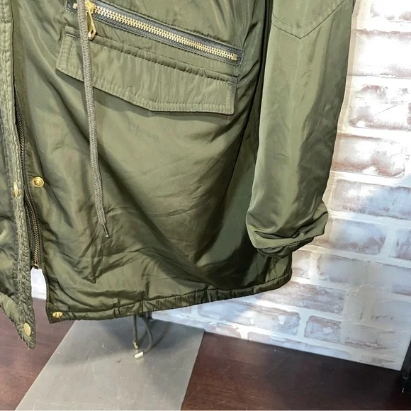 Mossimo Supply Co. Green Utility Jacket with Faux Fur Hood large - Picture 5 of 11